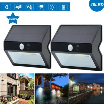 

48 LED 1200mA Solar Outdoor Light With Sensor Solar Outdoor Wall Lamp Waterproof Solar Powered Sunlight For Garden Path Decora