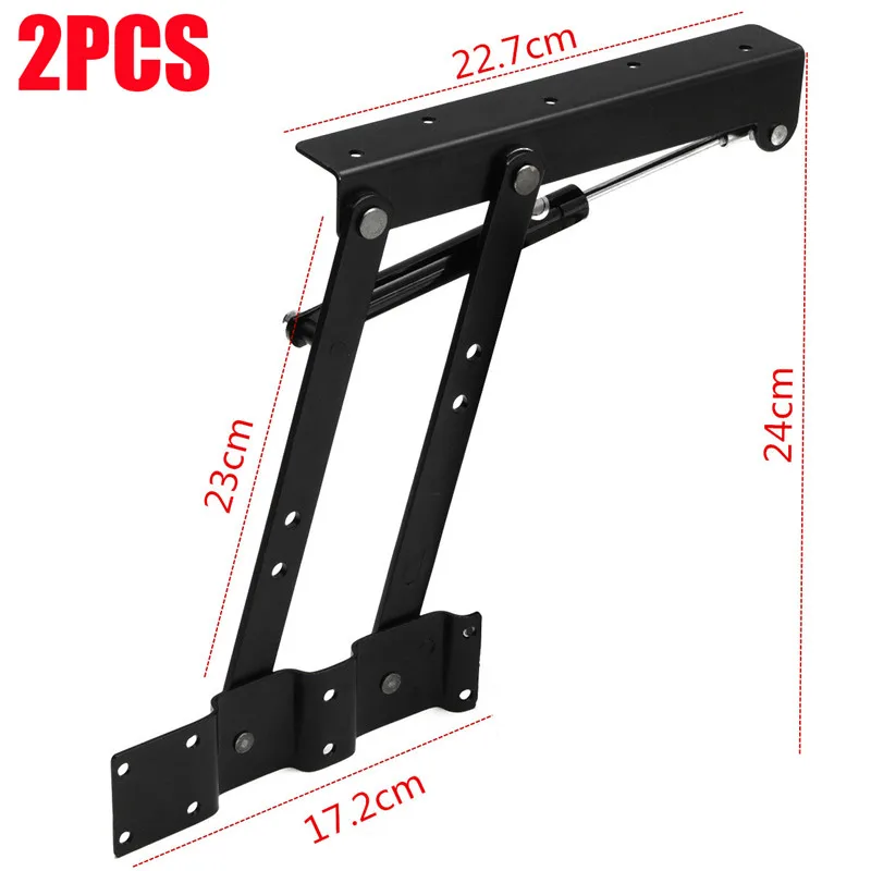 2pcs Folding Spring Tea Table Hinge Furniture Lift Up Top Mechanism Hardware Lifting Rack Shelf For Coffee Computer Table