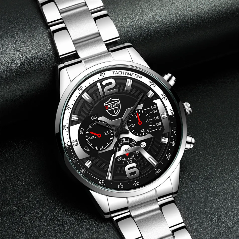 2022 Mens Fashion Watches Luxury Men Stainless Steel Quartz Wrist Watch Male Business Casual Gold Bracelets relogio masculino