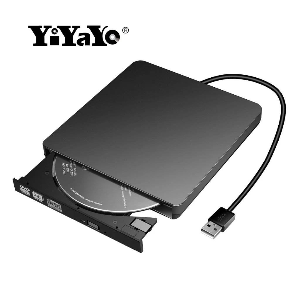 YiYaYo USB 2,0 Внешний DVD привод Портативный DVD RW горелки Писатель Оптический привод CD rom плеер для Windows 7/8/10/XP/Mac OS ноутбука