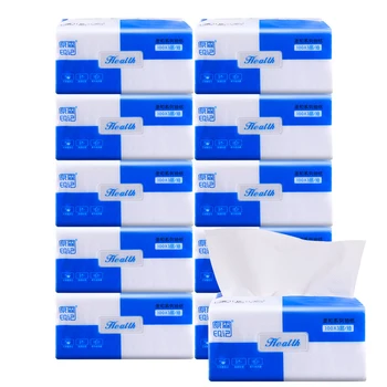 

10packs 300 Sheets Napkin Paper Toilet Kitchen Skin Friendly 3 Ply Pumping Soft Wood Pulp Facial Tissues Household Restaurant