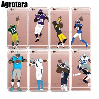 

Agrotera 100 Pieces Phone Cases Cam Newton Calvin Johnson Clear TPU Case Cover for iPhone 6 6s 7 8 Plus X XS XR 11 Pro Max