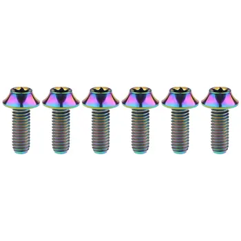 

6Pcs M6*16mm Titanium Ti Alloy Bolt Button Torx Head M6X16mm V Brake Fixing for Motorcycle Housing Screw Parts Accessory