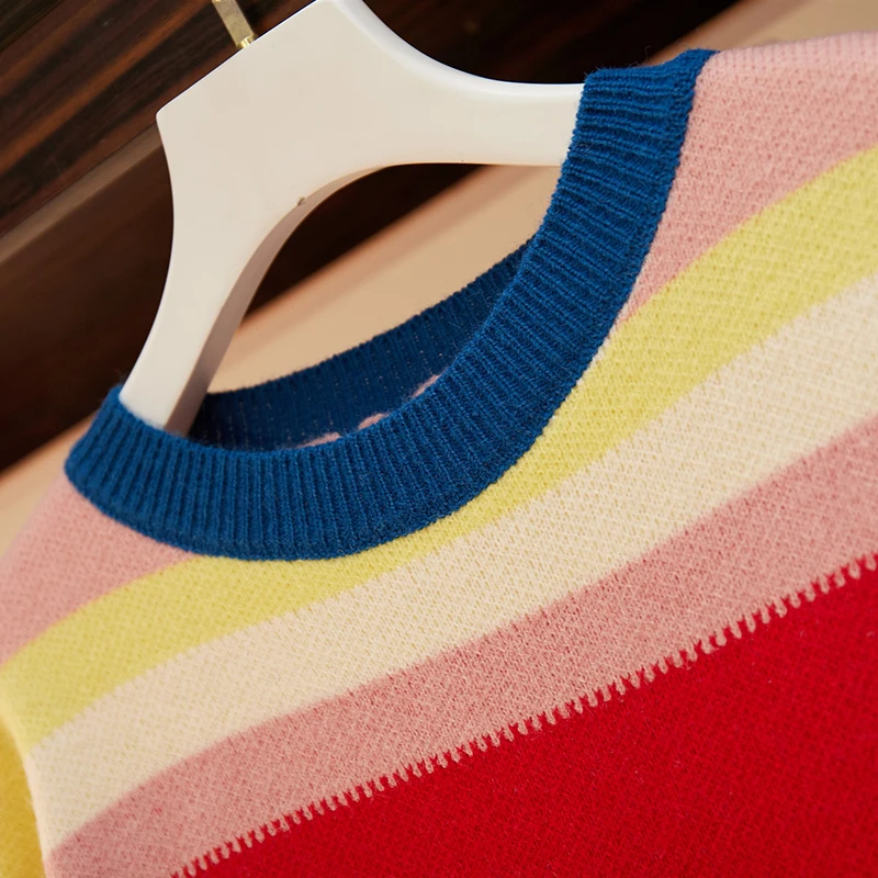 only sweater Свитер большого размера Костюмы осень-зима с рисунком любовь вязаные свободные пуловеры комплект из двух предметов+ раздельный длинный комплект с юбкой в обтяжку - Цвет: only sweater