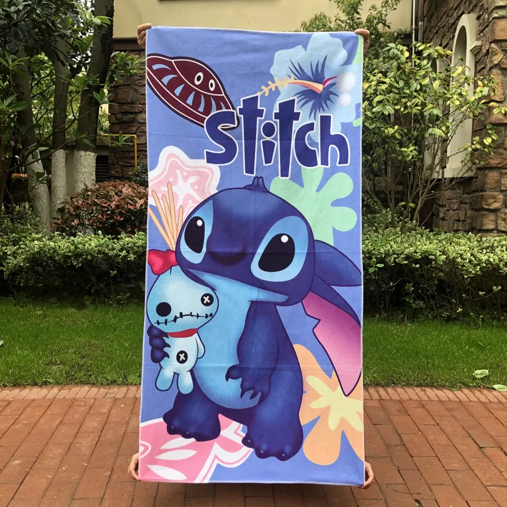Банное полотенце Disney Lilo & Stitch детское домашнее банное из микрофибры полиэстера