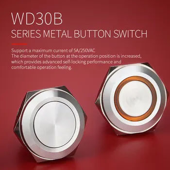 

WD30mm Symbol Light 5A Current Stainless Steel Metal Push Button