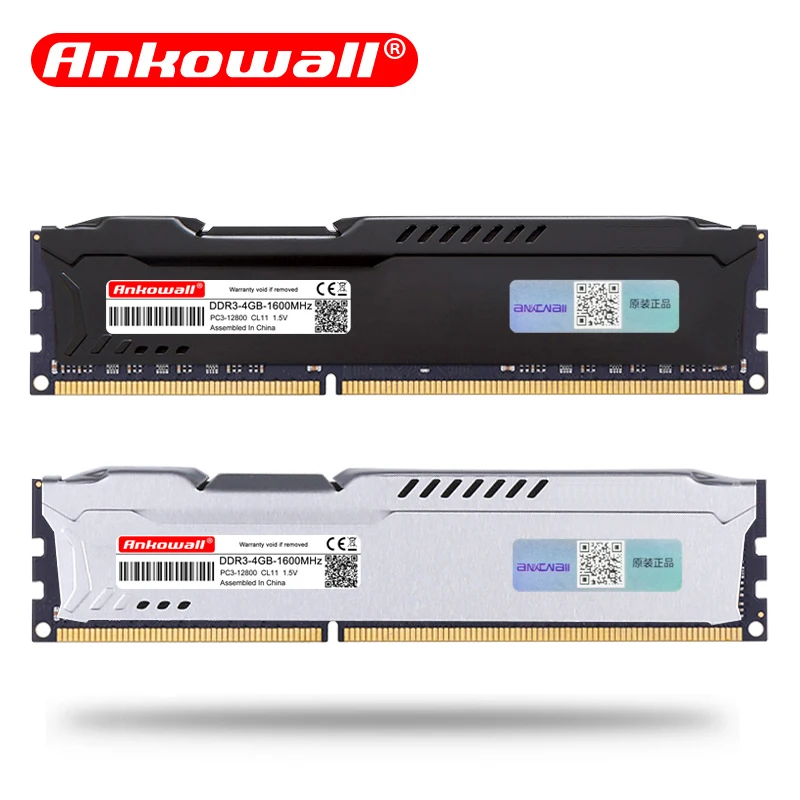 ANKOWALL DDR3 4 ГБ 8 ГБ 1333 1600 МГц ram Memoria DDR 3 настольная память PC3-10600 12800 DIMM с радиатором на все материнские платы