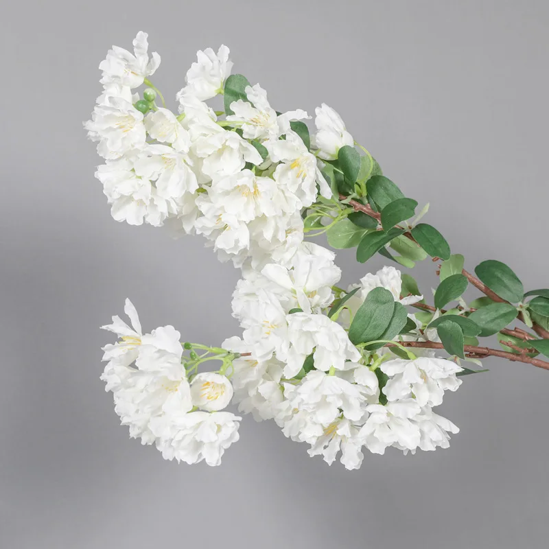 Erxiaobao синие белые розовые Lagerstroemia Искусственные цветы вишня высококачественные накладные шелковые ветвь цветка осенние украшения для дома - Цвет: White