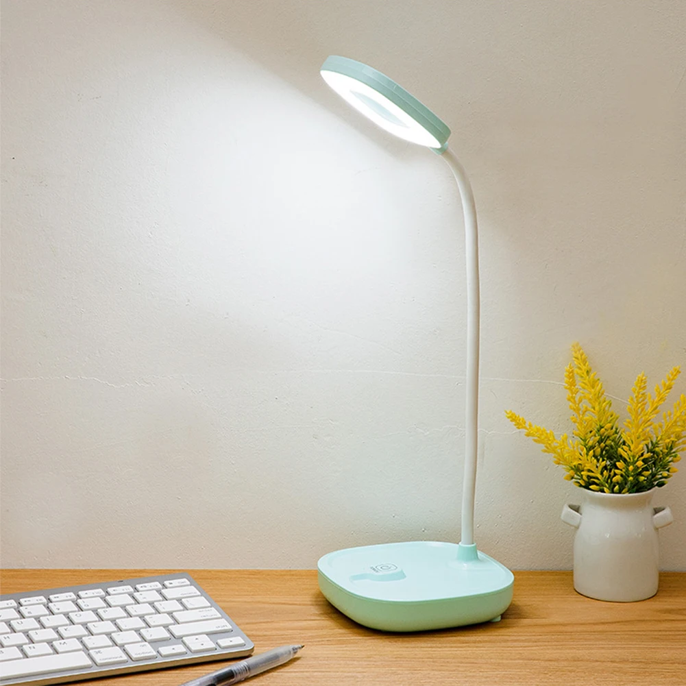 Sensitive Desk Lamp 360 Degree Rotation Study Touch Multifunction Flexible Bedside USB Charging Home Reading Children Stable - Цвет корпуса: Синий