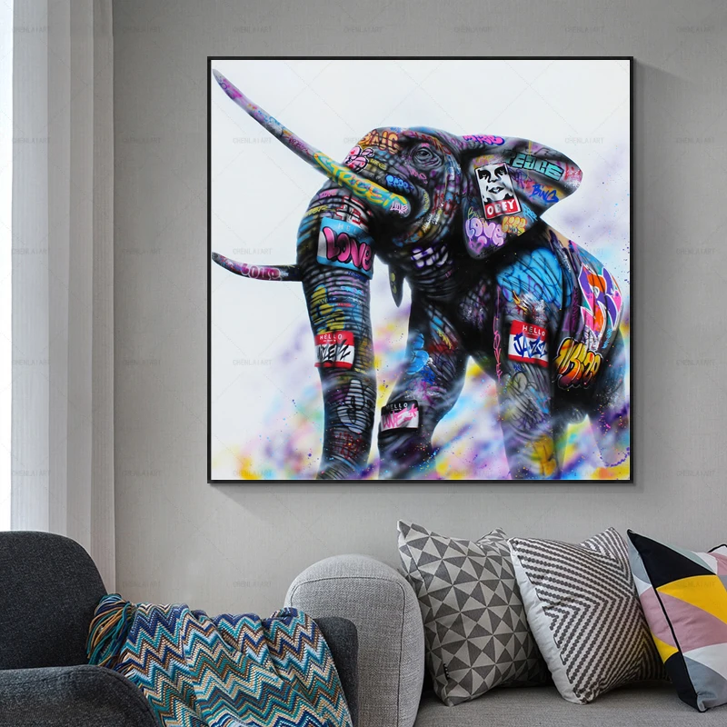 30x30cm Canvas Modern Home Decor Wall Art Painting Picture Elephants Print 