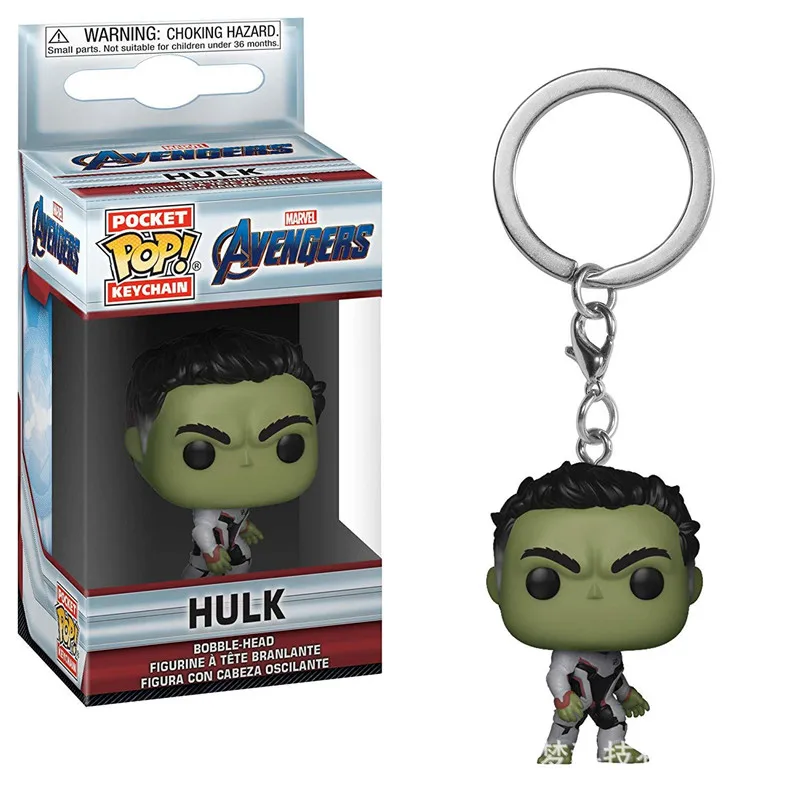 Funko pop Marvel Avengers Goose Mysterio Stan Lee THANOS Веном Дэдпул Карманный Брелок фигурка игрушки для детей подарок - Цвет: hulk4