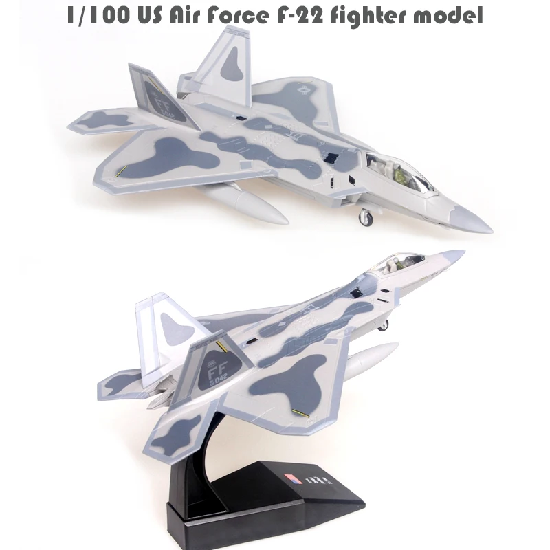 1/100 ВВС США F-22 модель истребителя модель самолета из сплава Коллекционная модель продукции