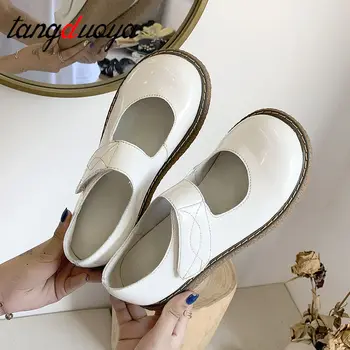 

lolita shoes white black Cute Girls Lolita Maid Round Leather Shoes Japan School Uniform Shoes kawaii sweet lolita shoes casual
