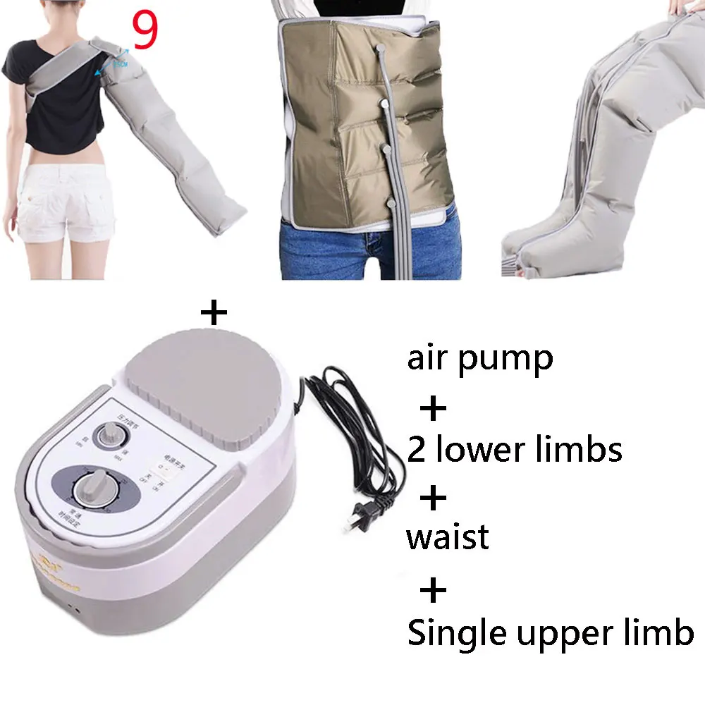 Электрический воздушный компрессионный массажер для ног, вибрация, инфракрасное лечение, рука, талия, пневматическая воздушная посылка, расслабление, облегчение боли - Цвет: Розовый
