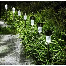 12 шт. из нержавеющей стали светодиодный Солнечный газон светильник светодиодный садовый светильник на солнечной батарее водонепроницаемый дорожка ландшафтный светильник ing для двора