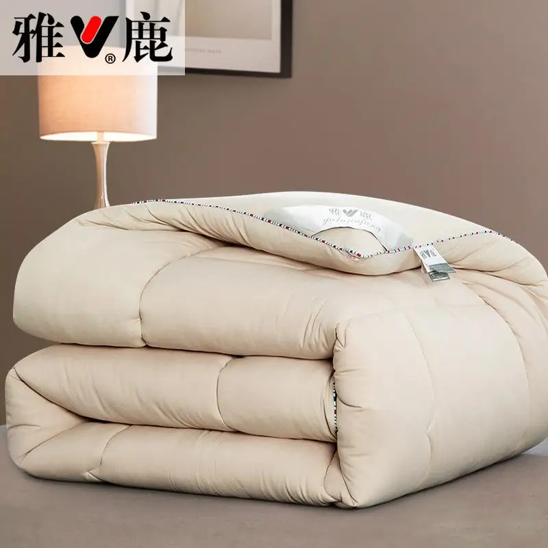 King size 220x240 см 4 кг Чистый хлопок ткань зимнее одеяло комфортное одеяло наполнитель перо Напечатано мягкий Внешний чехол - Цвет: Темно-серый