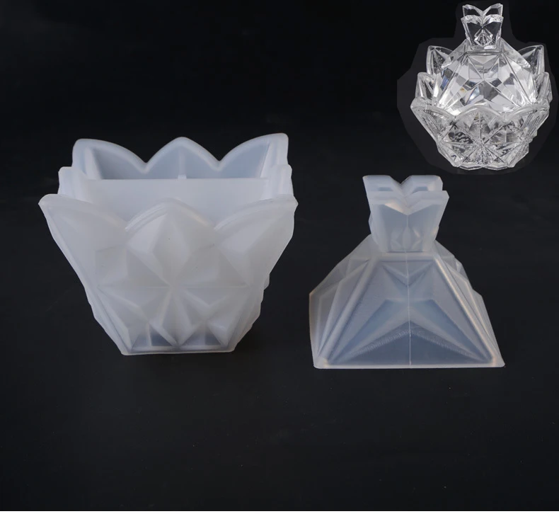 

New Cristal Box Transparent Silicone Mold Resin Decorative Craft Diy Pyramid Diamond Storage Box Epoxy Resin Molds For Jewelry