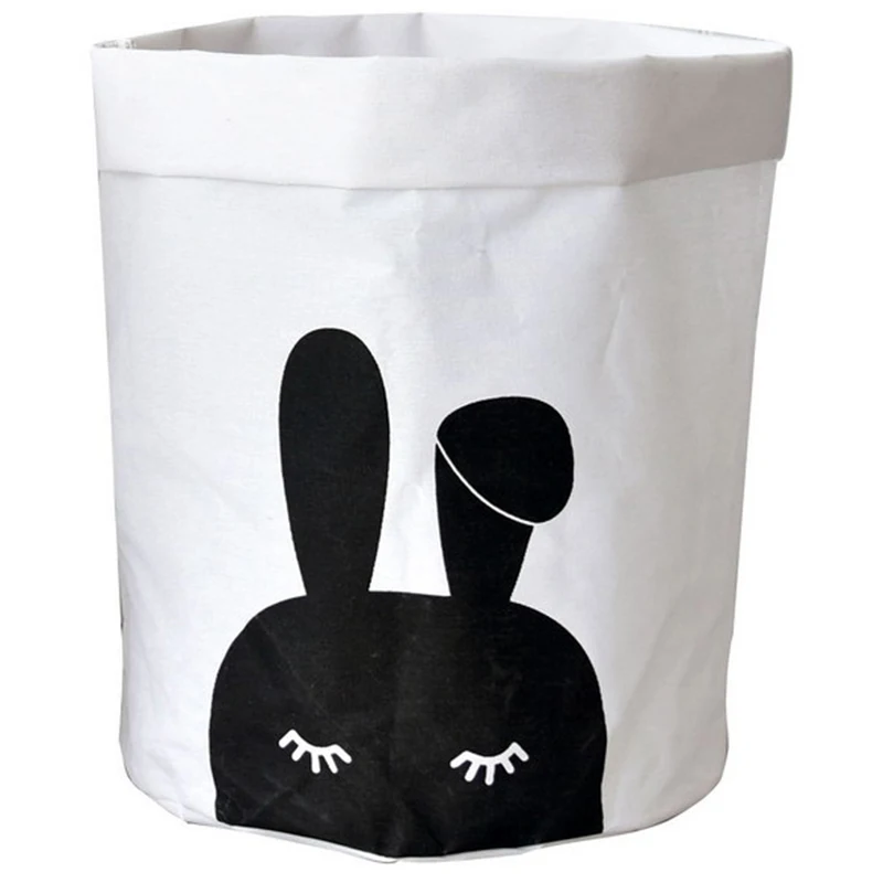 

White Cartoon Storage Basket for Toys Dirty Laundry Basket Large Storage Baskets of Dirty Clothes Laundry Hamper Big Bin