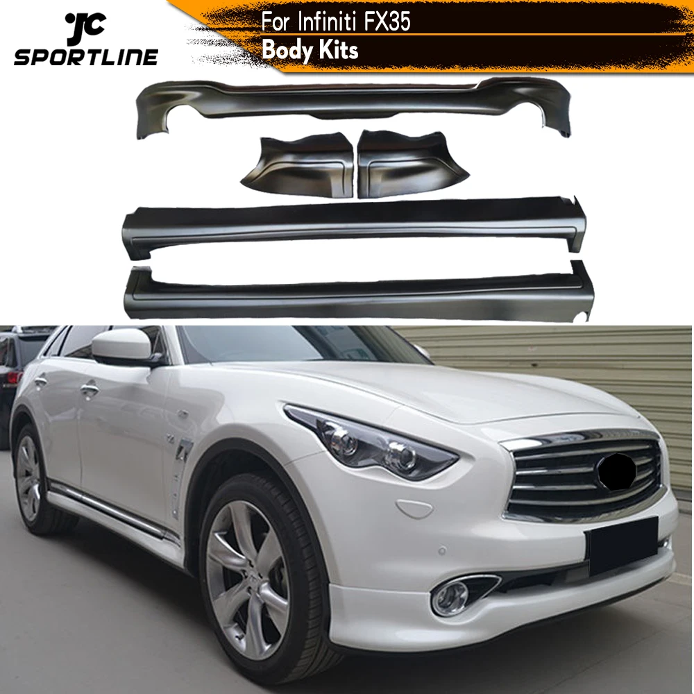 Черный праймер PP Полный автомобильный бампер комплект кузова для Infiniti FX35 2009 2014