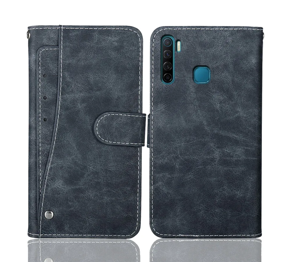 

Luxury Wallet Infinix S5 Case 6.6" Vintage Flip Leather Phone Case Business Bag Protective Cover With Front Card Slots