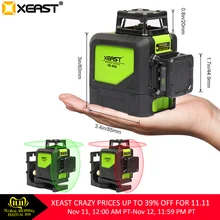 XEAST XE-902 8 Линейный лазерный уровень 360 самонивелирующийся 3D лазерный уровень вертикальный и горизонтальный крест супер мощный зеленый лазерный луч
