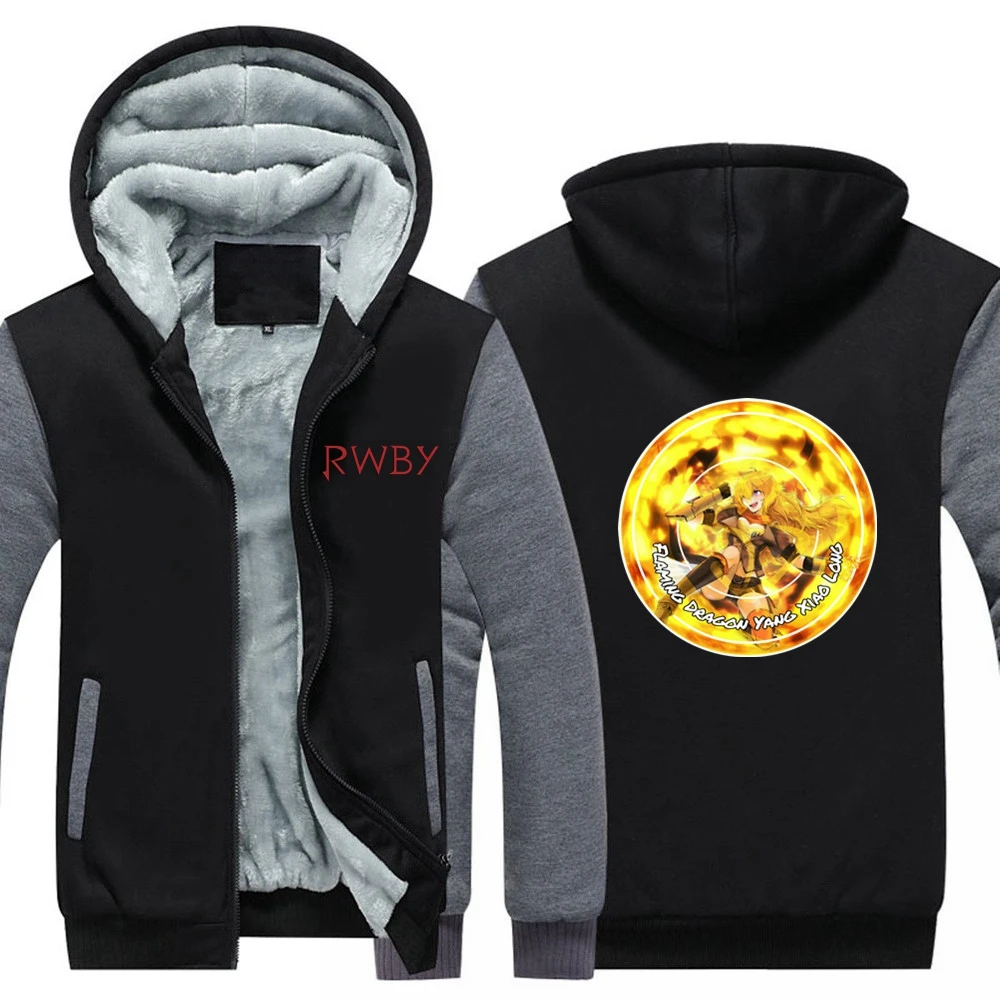 5 стилей RWBY Толстовка Рубиновая Роза аниме пальто куртка зимняя мужская Толстая толстовка на молнии