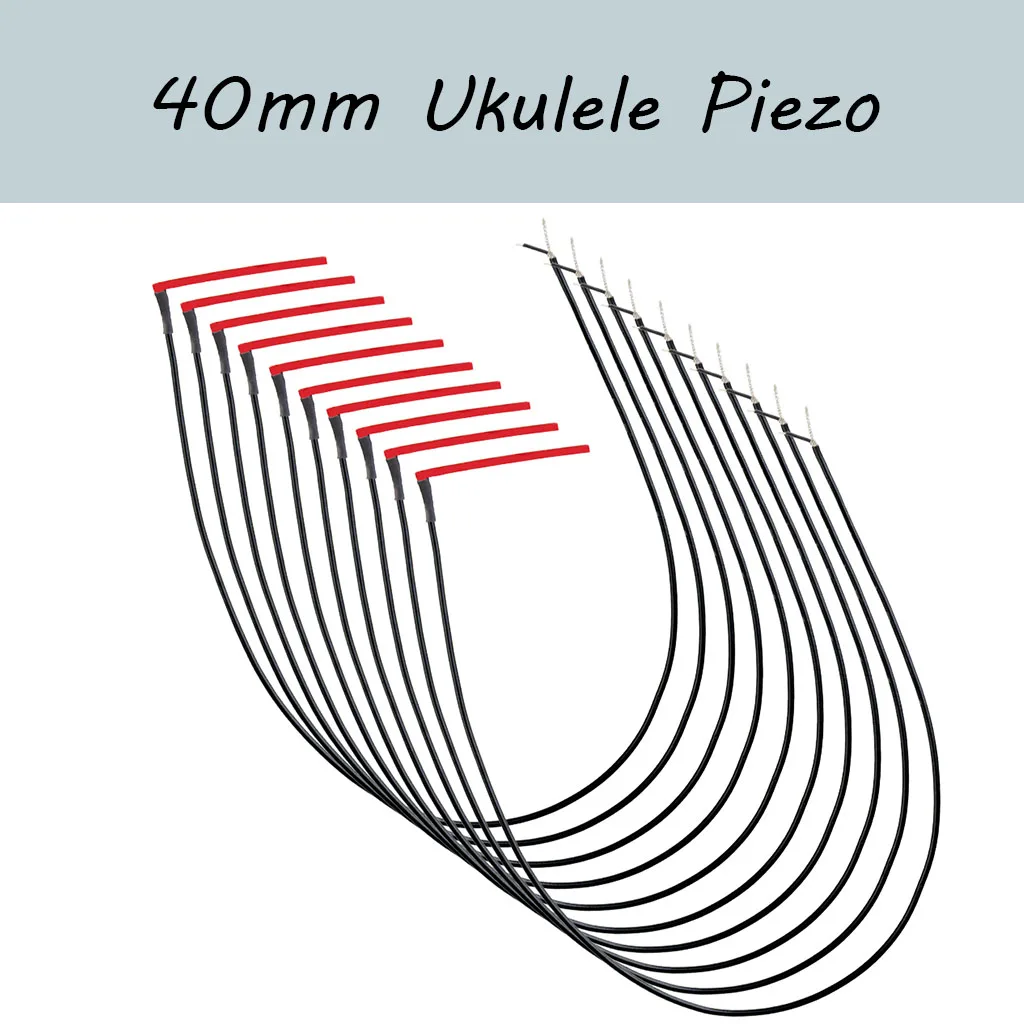 

10Pcs 4 String Ukulele Equalizer Red Pickup Piezo UK Soprano Tenor Baritone Ukulele Pickup Bridge Saddle Under Piezo