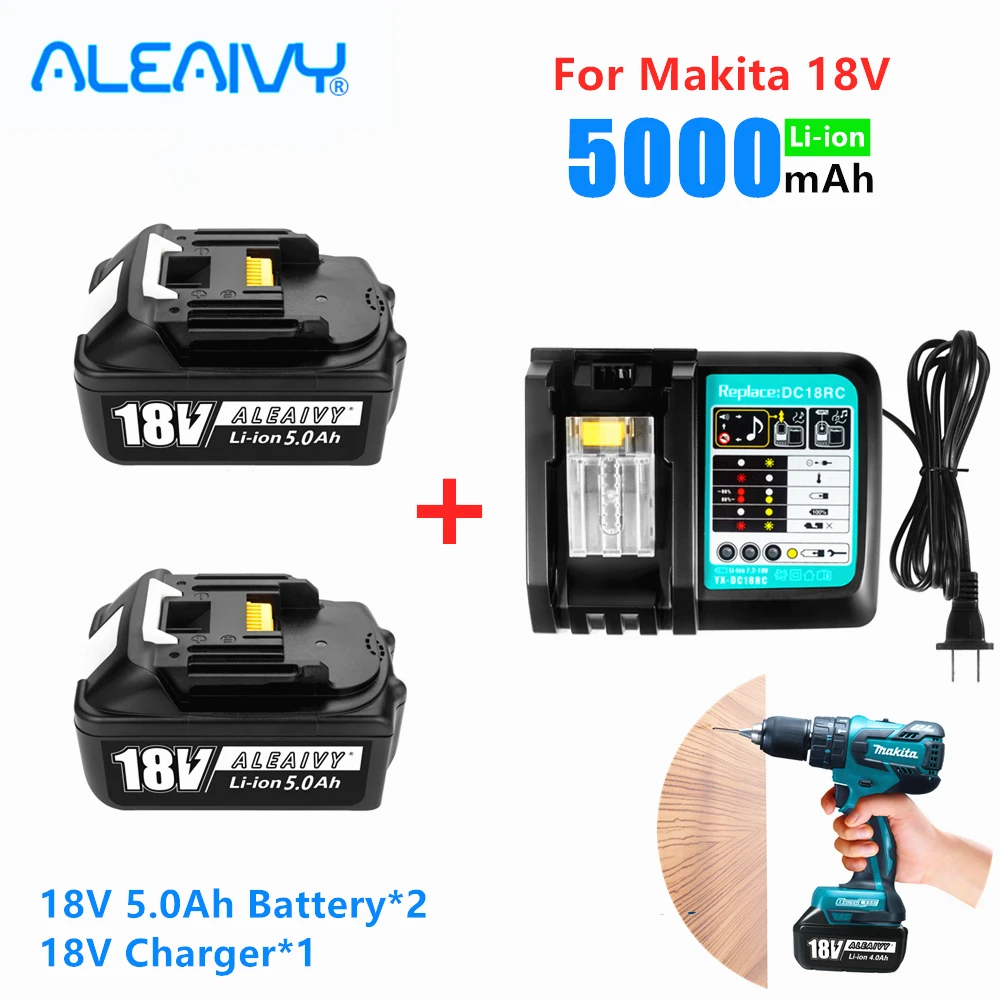 1/2/3PCS 18V 8.0Ah Recharge Battery 18000mah Li-Ion Replacement for MAKITA Tools