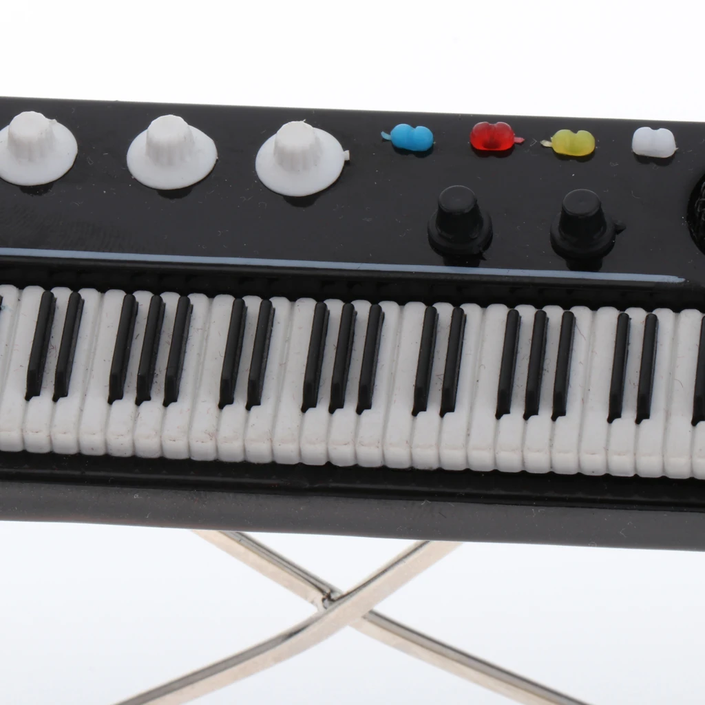 1/12 Musical Instrument Model for Doll House Music Room or Bedroom or Fairy Garden Decoration - Mini Keyboard Piano