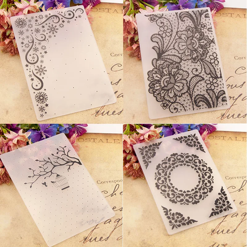 

christmas Plastic Embossing folder 2019 flower embossing folders for card making DIY supplies