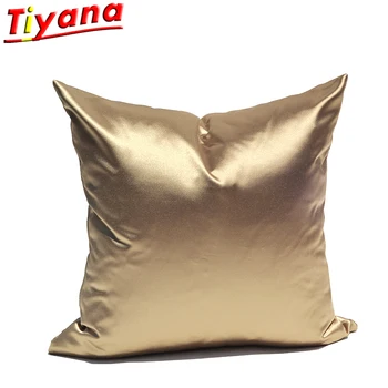 

Golden Thick Satin Cushion Pillow Cover Modern Golden Sofa Cushion Accessories Bedside Pillowcase Hotel /Home Decoration #VT
