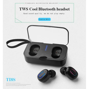 

T18S TWS 5.0 Wireless Bluetooth Earphones Sports Earbuds Wireless Headset Portable Earphone with Charging Box Charging