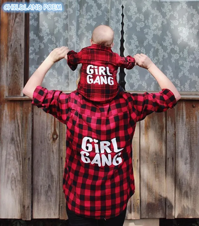 

Mommy and Me Clothes Plaid Family Matching Clothes Long Sleeve Family Look Mother And Daughter Shirt Mom And Daughter Clothes