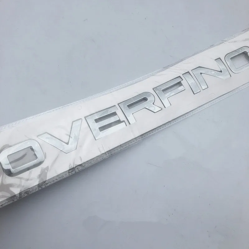 Хромированная черная карбоновая эмблема с буквами для Range Rover OVERFINCH, значок, автомобильный Стайлинг, переоборудование капота, задний багажник, Нижний Бампер, наклейка - Название цвета: Chromie Silver