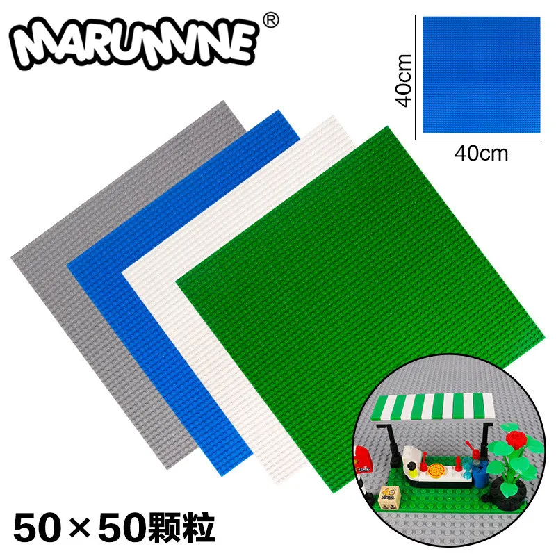 MARUMINE-bloques de placa Base de 50x50 puntos para niños y niñas, juego de Ladrillos educativos de placa Base clásica DIY