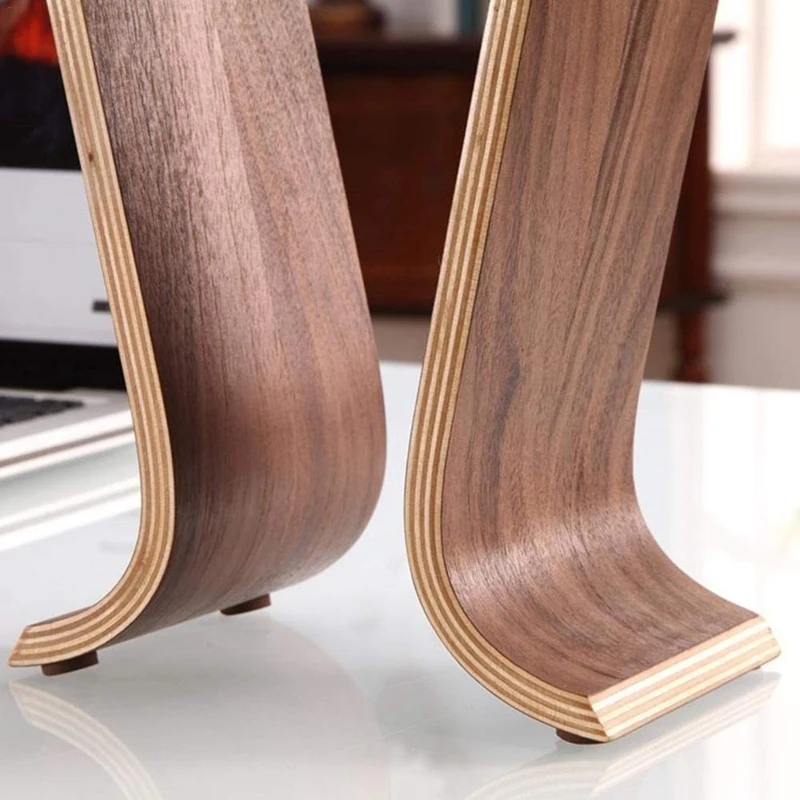 Headphone Stand Earphone Bracket Headset Hanger Wood Desk Display Stand U Shape