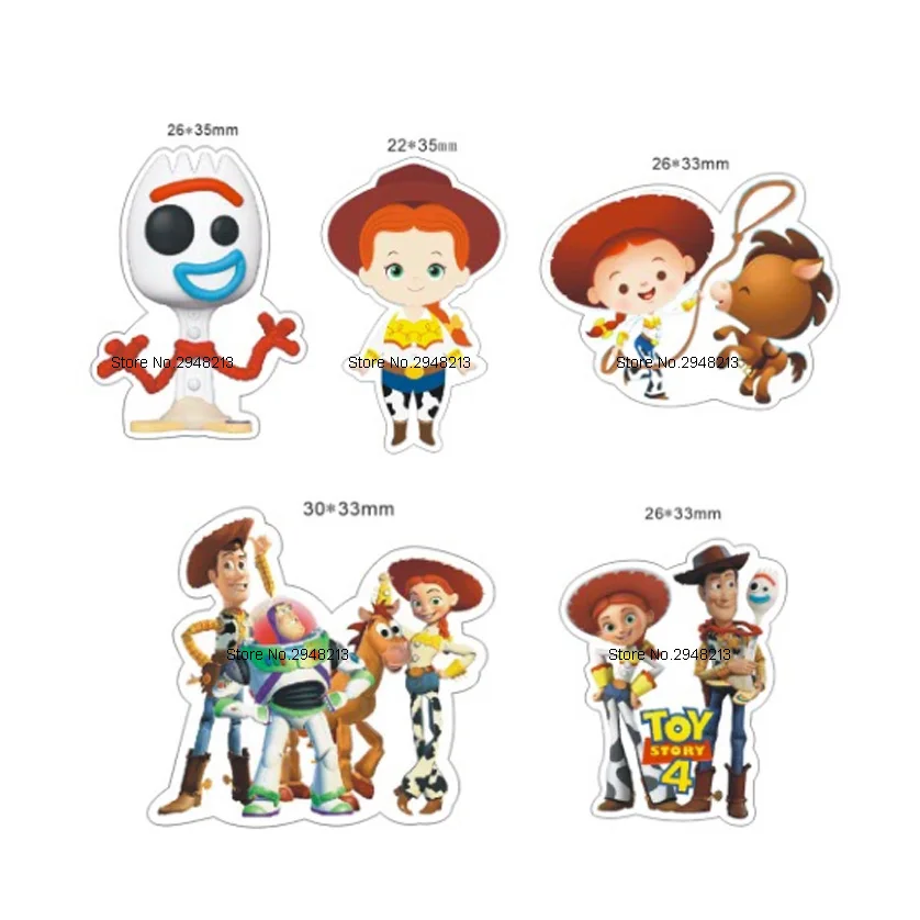 50pcs Mixed Cartoon Toy Story Movie Character Flatback Resin Planar Cabochon for DIY Craft Embellishments 1.2inch RET1555