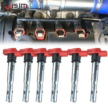

6Pcs Car Ignition Coil Fits For Audi A4 A5 A6 A7 A8 Q5 Q7 R8 Fit For Jetta fit For Golf 06E905115E 06E905115 New Arrival