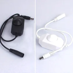 LED Dimmer Switch Brightness Adjust Controller DC plug for 3528 5050 5730 5630 Single Color Strip Light DC 12V 24V Black/White