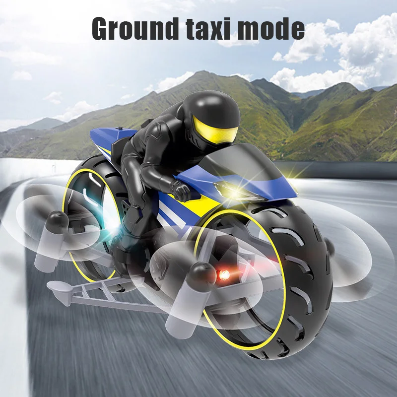 

RC Motorcycle Amphibious Remote Control Four-Axle UAV One Key Roll Light Aircraft Model M09