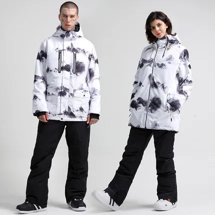 Зимний женский и мужской лыжный костюм GSOU куртка для сноуборда штаны лыжная