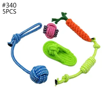 

Small Dog Rope Toy Set Washable Cotton Rope Dog Toy 5-piece Set