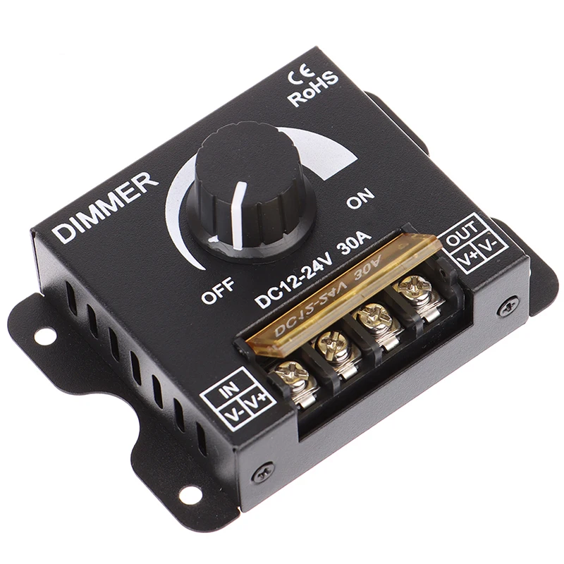 1pc DC12V-24V LED Dimmer 30A 360W Adjustable Strip for Single Color 5050/3528
