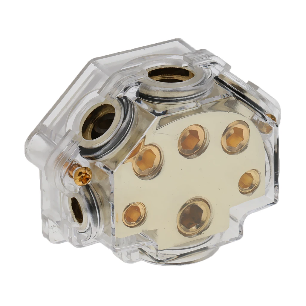 5-Ways 0/2/4/8 Ga Car Audio Power Ground Cable Splitter Distribution Block