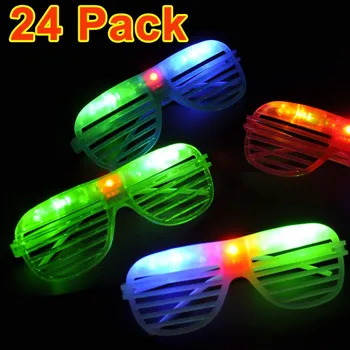 

24pcs/set Halloween Light-Up Star Heart Square Glasses Eye Mask LED Flashing Blinking Eye Glasses Party Carnival Decoration