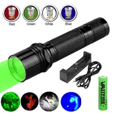 VASTFIRE 6P фонарь для разведчика тактический охотничий флэш-светильник алюминиевый 1 Режим Фонарь Lintern+ сменный RGB светильник на голову+ 18650+ зарядное устройство USB