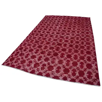 

200x320 Cm Red Handmade Over Dyed Rug-7x10 Ft