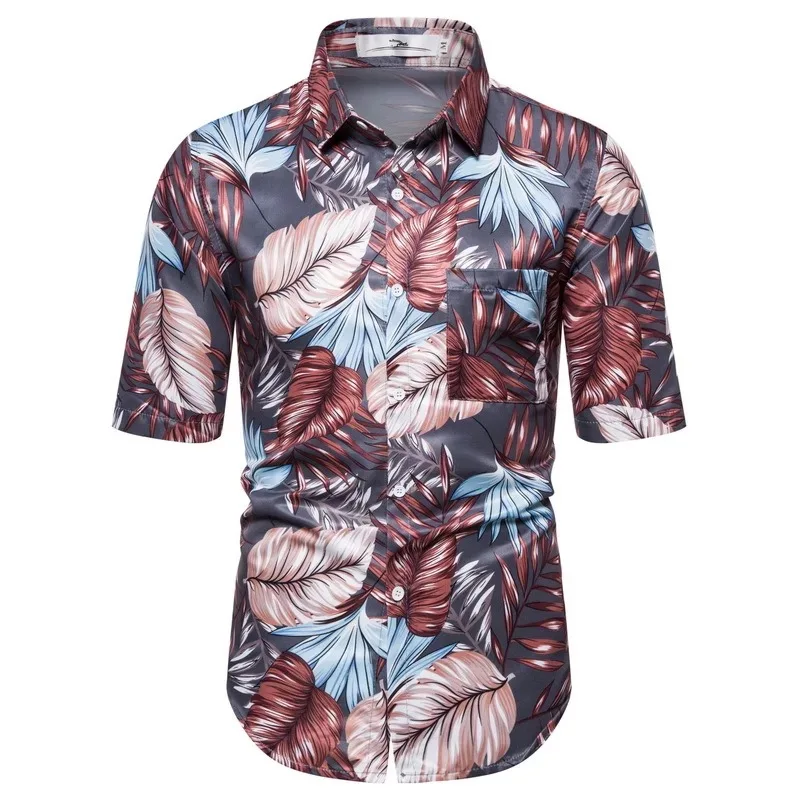 

Homme Casual Para Hombre High Quality Holiday Shirts Beach Short Sleeve Shirt Men