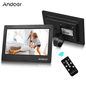 

Andoer 7inch IPS HD Digital Photo Frame Digital Music Video Clock Calender Remote Control Stand Bracket for Family Friend Gift