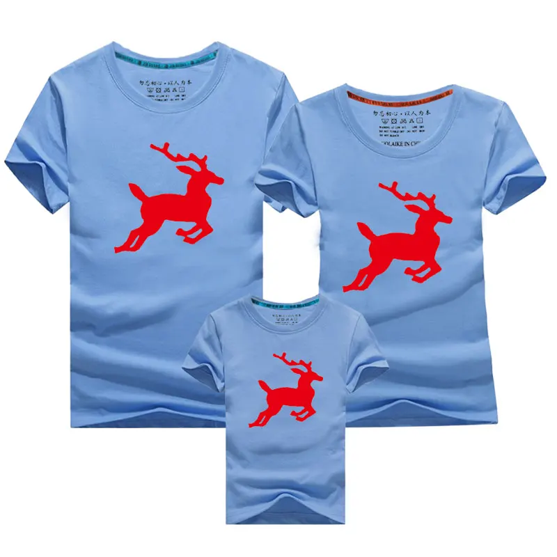 Christmas Family Look Deer Mommy and Me Clothes Christmas Matching Family Clothing Sets Mother Daughter Father Baby T-shirt